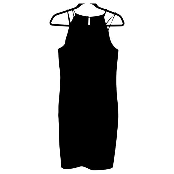 Karen Millen Embroidered Floral Double Strap Pencil Mini Dress Black Size 8 - Picture 2 of 9